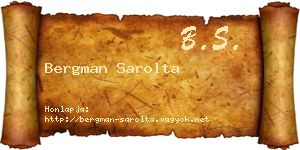 Bergman Sarolta névjegykártya